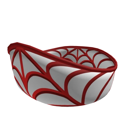 Red Spider Web White Bandana Mask