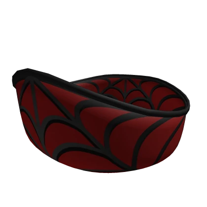 Black Spider Web Red Bandana Mask