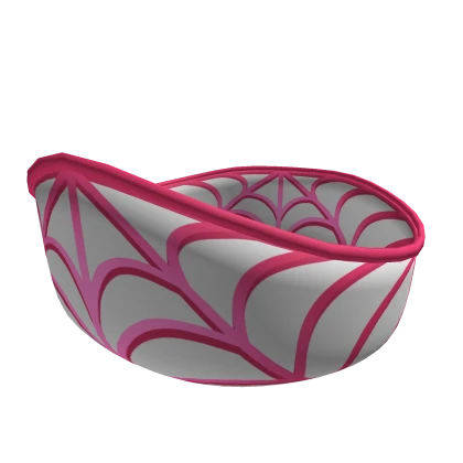 Pink Spider Web White Bandana Mask 