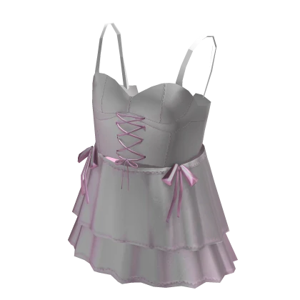 Ballerina corset dress with bows - White & pink