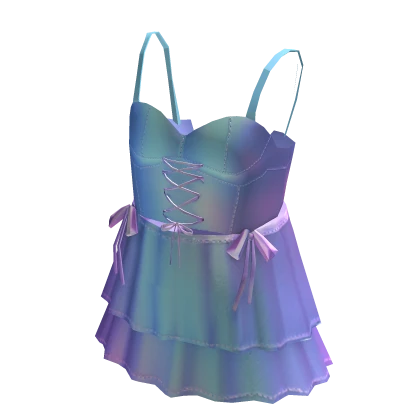 Ballerina corset dress with bows - Blue & pink