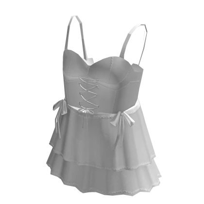 Ballerina corset dress with bows - White