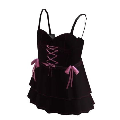 Ballerina corset dress with bows - Pink & black