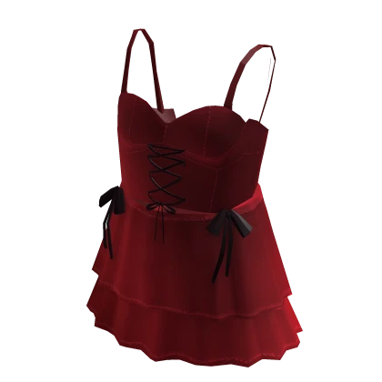 Ballerina corset dress with bows - Red & black