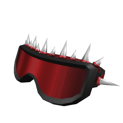 Red Spiked Tactical Goggles (Raised)