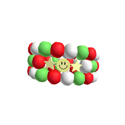 3.0 Red and Green Pearl Preppy Armband