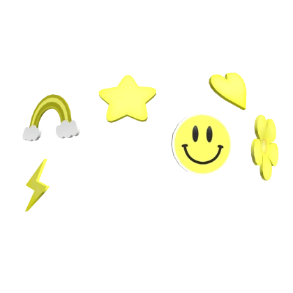 Yellow Preppy Assorted Decora Clips