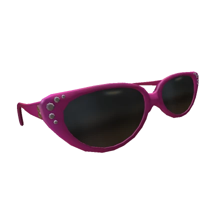 Hollywood Studded Cute Cat Eye Sunglasses Hot Pink