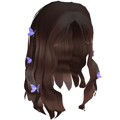 Wavy Y2K Cute Butterfly Clips Hair Brown