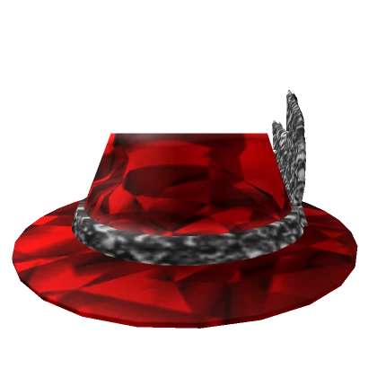 Red Sparkling Feathered Fedora