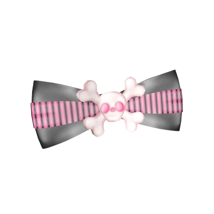 Skull Bow Hairclip - Pink