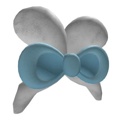 Ears Tied With a Bow - White n Blue