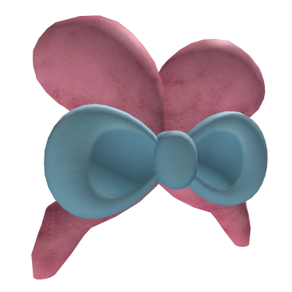 Ears Tied With a Bow - Pink n Blue