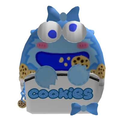 Blue Fluffy Cookie Animal Backpack 