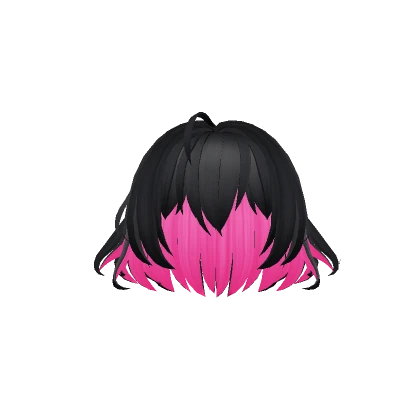 Black Fluffy Bob w/ Pink Underlights