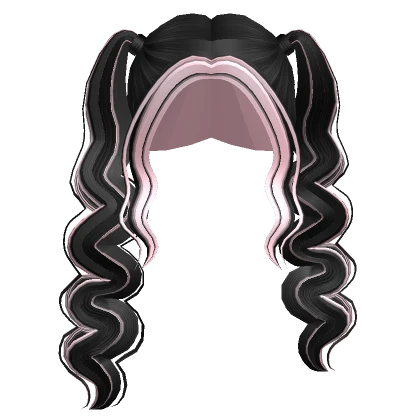 Two-Tone Super Wavy Pigtails (Black & Pink)