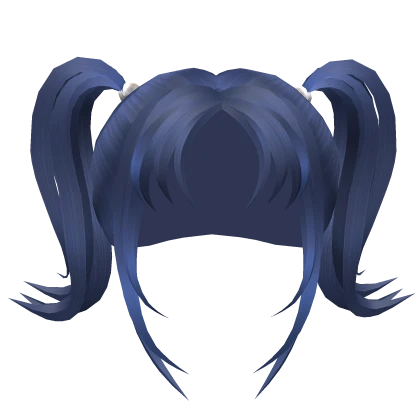 Navy Blue Long Pigtails With Pearls