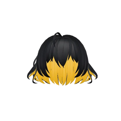 Black Fluffy Bob w/ Yellow Underlights