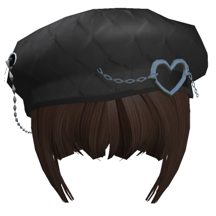 Adorable Beret Hime Cut Hair - Brown