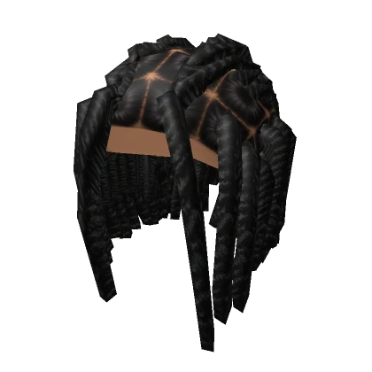 Backswept Ponytail Dreads in Black