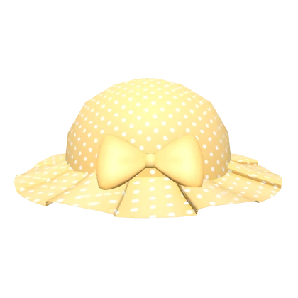 Kawaii Yellow Poka Dot Bow Hat