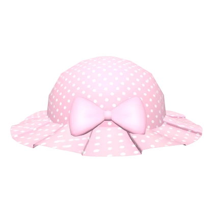 Kawaii Pink Poka Dot Bow Hat