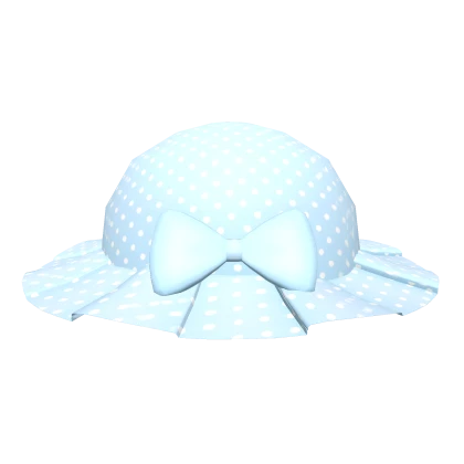 Kawaii Blue Poka Dot Bow Hat