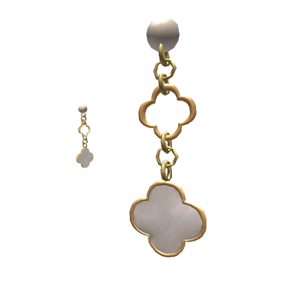 Gold Pearl Clover Earrings