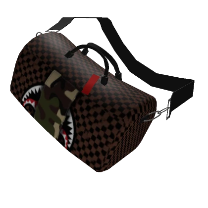 Brown Sprayground Shark Duffle Bag