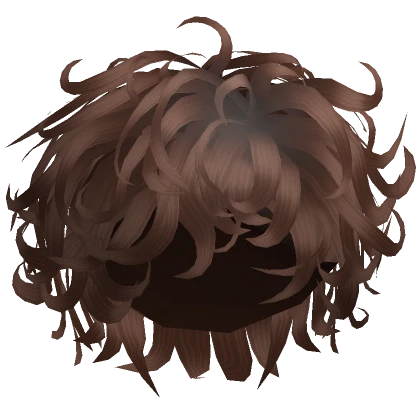 Curly Messy Anime Hair Brown