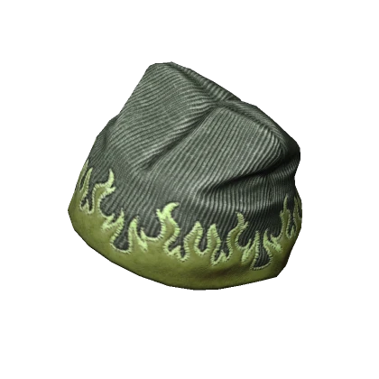 Essential Beanie Green Flames