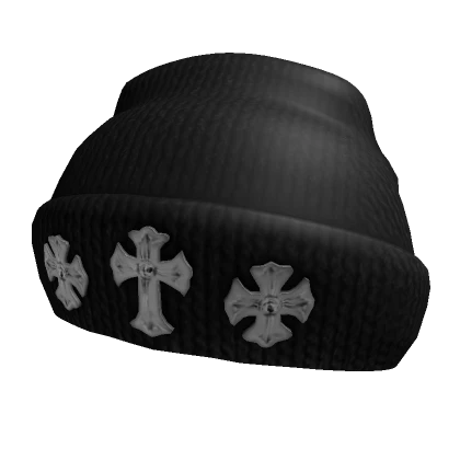 Black Chrome Cross Beanie V2