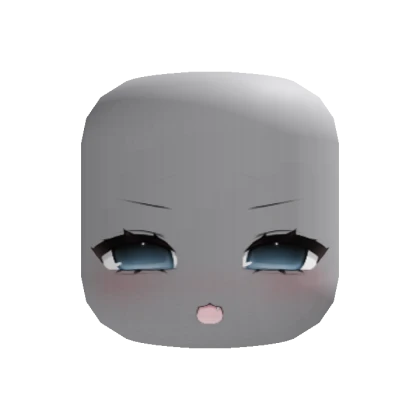 kawaii chibi smug foxy blue eyes face