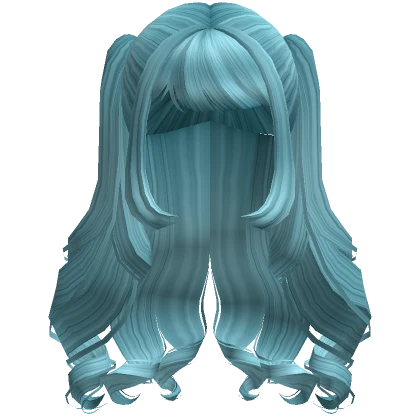 Siren Half Up Curly Hair  ( Blue )