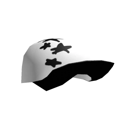 WHITE CAP WITH STAR BUT SOMEONE STEPPED ON BRIM