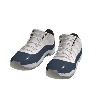 Jordan 11s White and Navy Blue