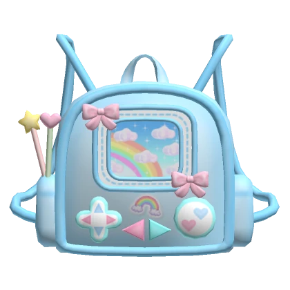 ♡ kawaii blue gamer backpack 1.0