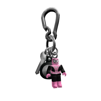 Y2K pink & black spider brick keychain