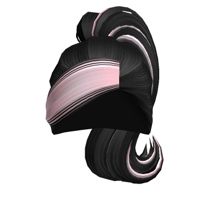 Two-Tone Dainty Ponytail (Black & Pink)