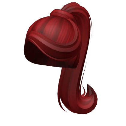Preppy Swept Luscious Ponytail in Red