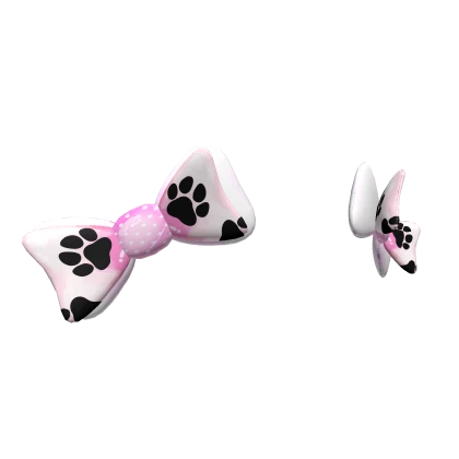 Double Paw Print Bow