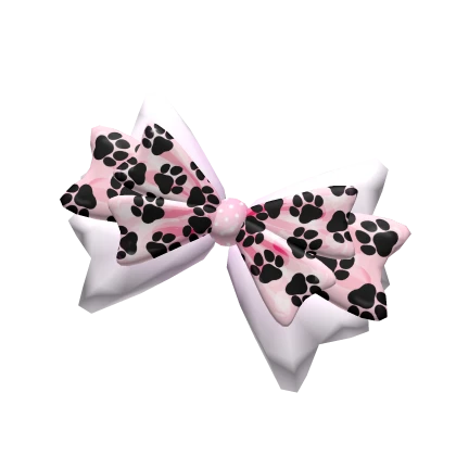 Big Pink Paw Bow