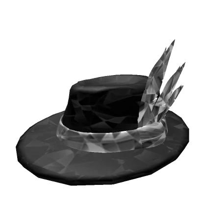 Black Sparkling Feathered Fedora