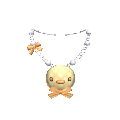 Kawaii Orange Duck Dough Bun Necklace