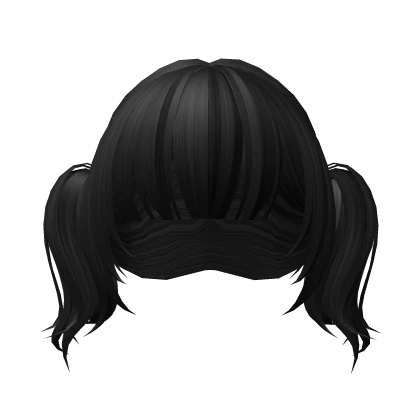 ♡ cute black wavy pigtails 