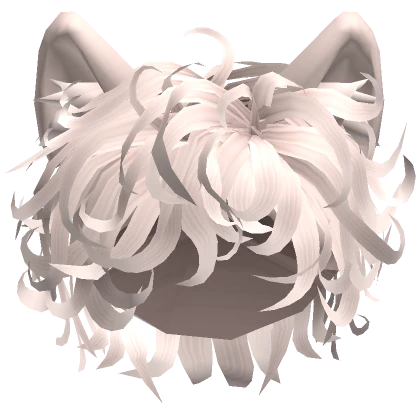 Platinum Blonde Messy Hair with Cat Ears