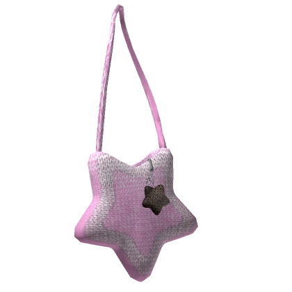 Knitted Star Tote Bag (Pink & Brown) (3.0)