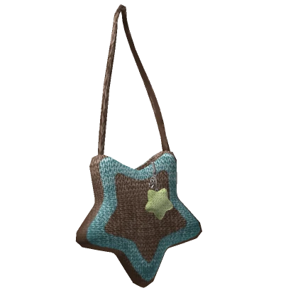 Knitted Star Tote Bag (Blue & Green) (3.0)