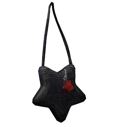 Knitted Star Tote Bag (Black & Red) (3.0)