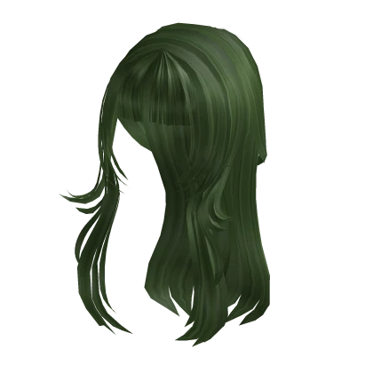 Y2K Long Wavy Hair Dark Green